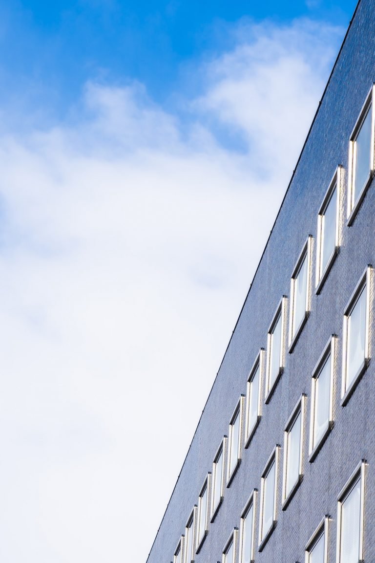 Beautiful architecture office business building with glass windo
